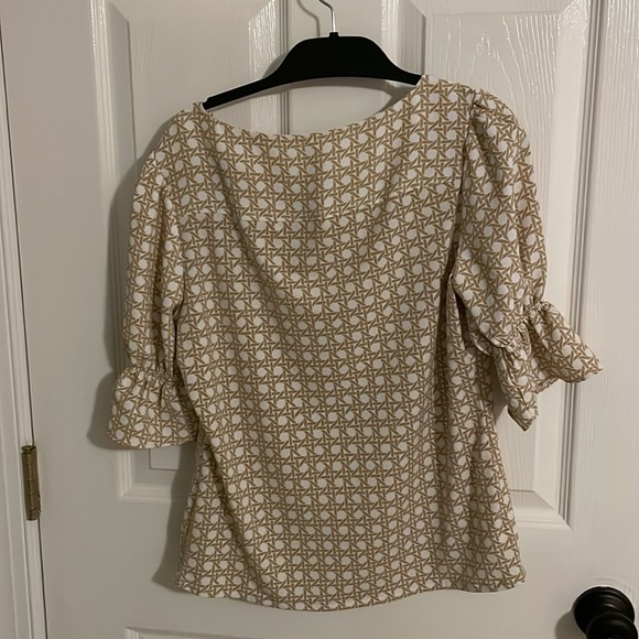 NWOT Ann Taylor Petite Ruffle Mixed Media Puff Sleeve Top, XXSP - Picture 3 of 5